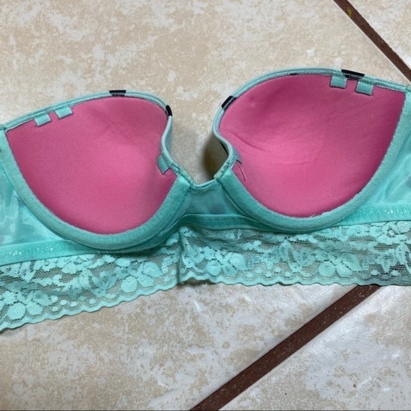 PINK Victorias Secret Strapless Polka Dot Cupped Bra 32A - Picture 5 of 5